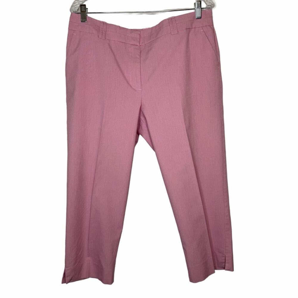 Kim Rogers Women’s Cropped Pants Size 14 Pink Slash Pockets Lightweight